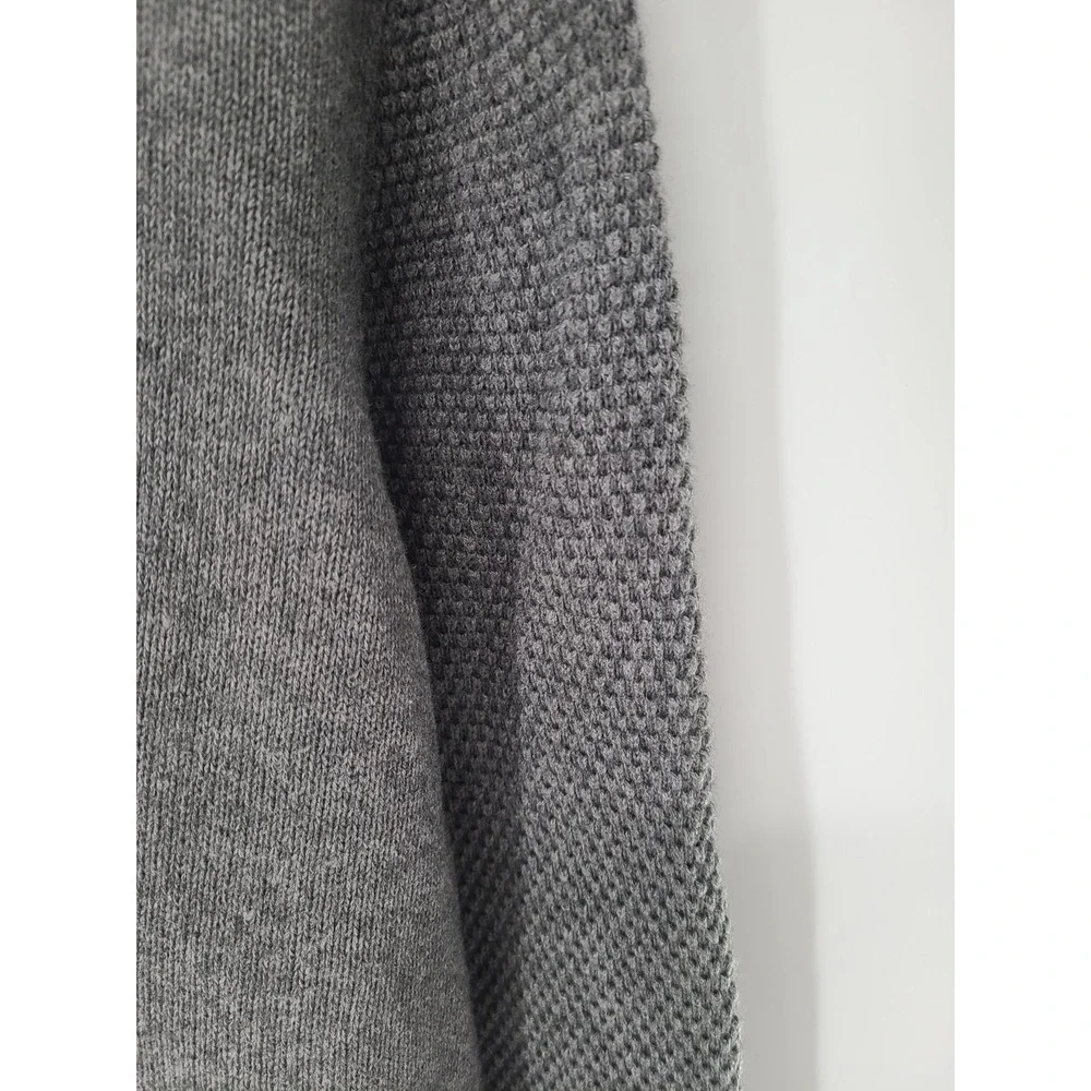 Academia Ben Sherman‎ Men Fishermen Cardigan Sweater XL Gray Wool Blend Preppy